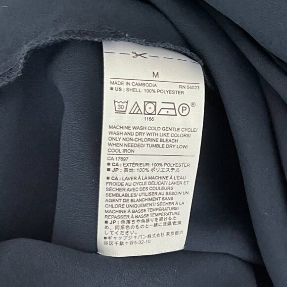 Banana Republic Factory Pull Over Navy Blue Long-Sleeve Blouse Size M - Picture 14 of 14